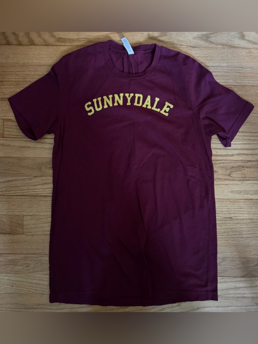 Buffy Sunnydale Maroon Graphic Tee with Yellow Lettering